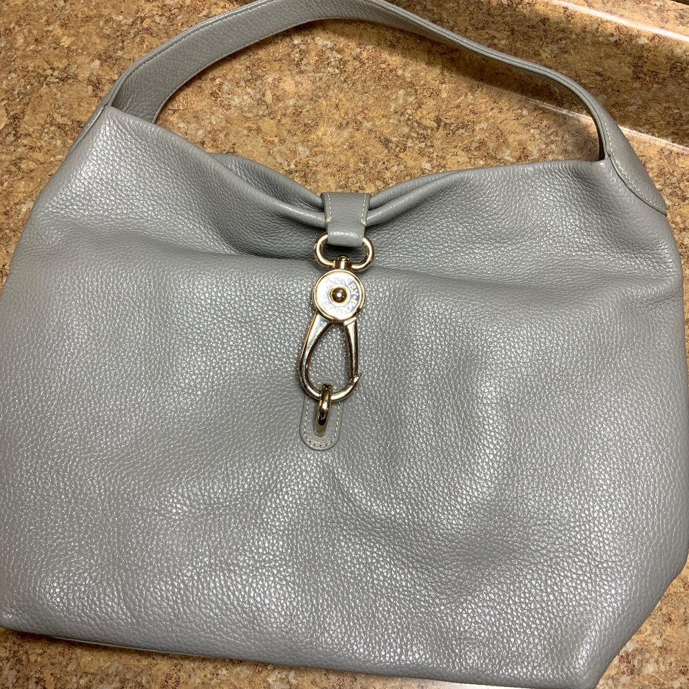 Dooney Bourke Grey Leather Handbag with Coin Purse